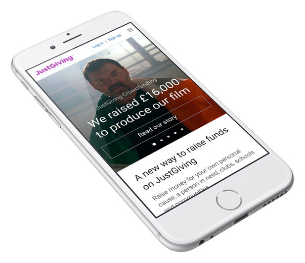 JustGiving, Crowdfunding Homepage