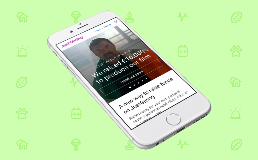 JustGiving, Crowdfunding Homepage