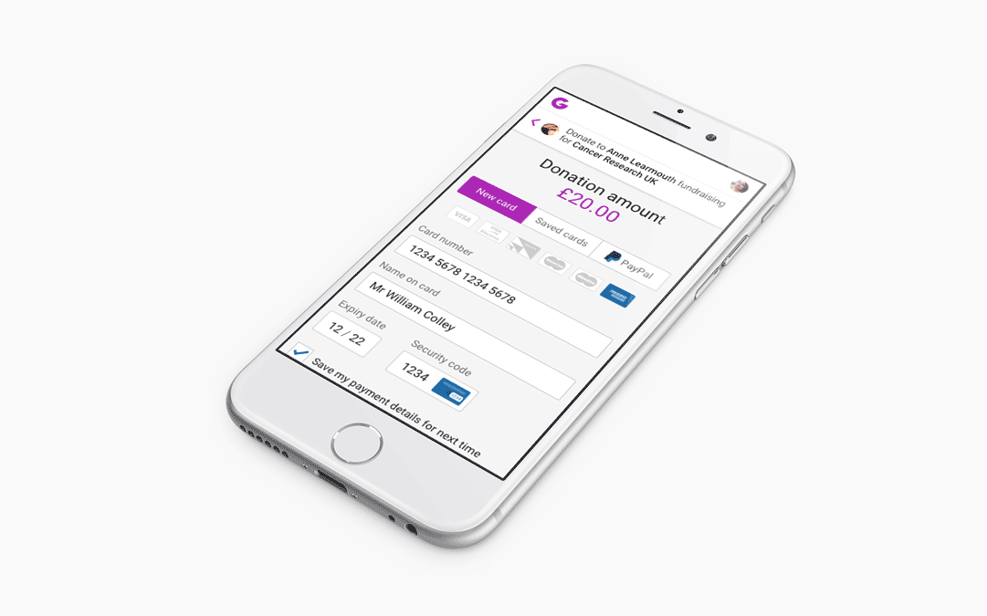 The finished payment screen