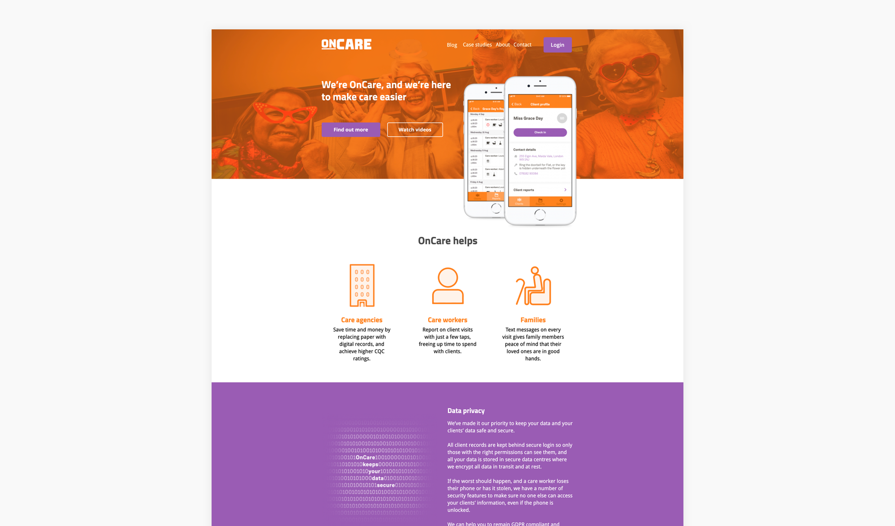 The site before the redesign